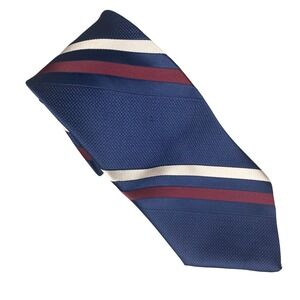 American Edition Collection Tie Mens Striped Silk Blend Blue Red 55.5x3.5 USA